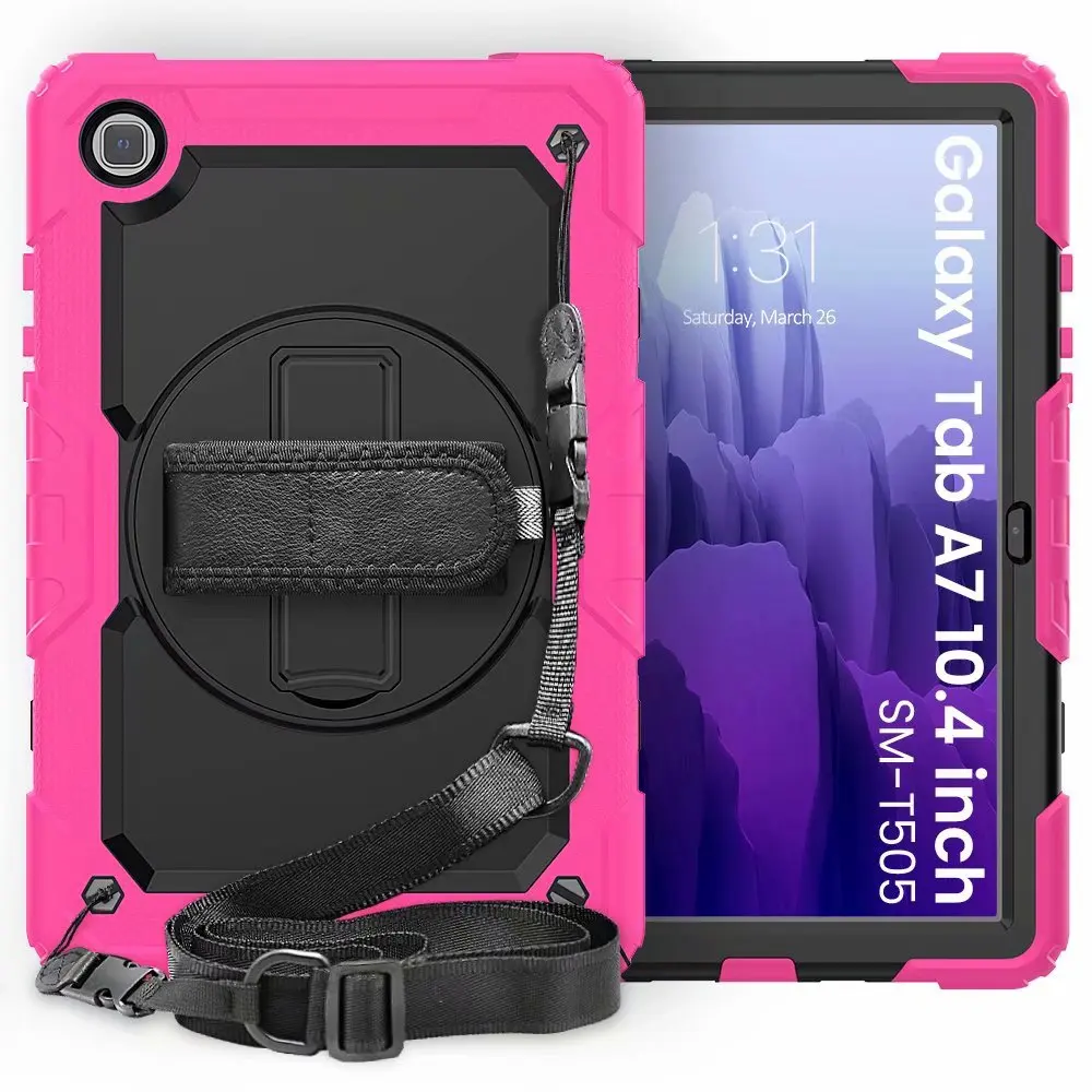 Case for Samsung Galaxy Tab A7 10.4 2020 T500 T505 Tablet Kids Safe Shockproof Armor Cover Hand Strap Neck Strap for SM-T505