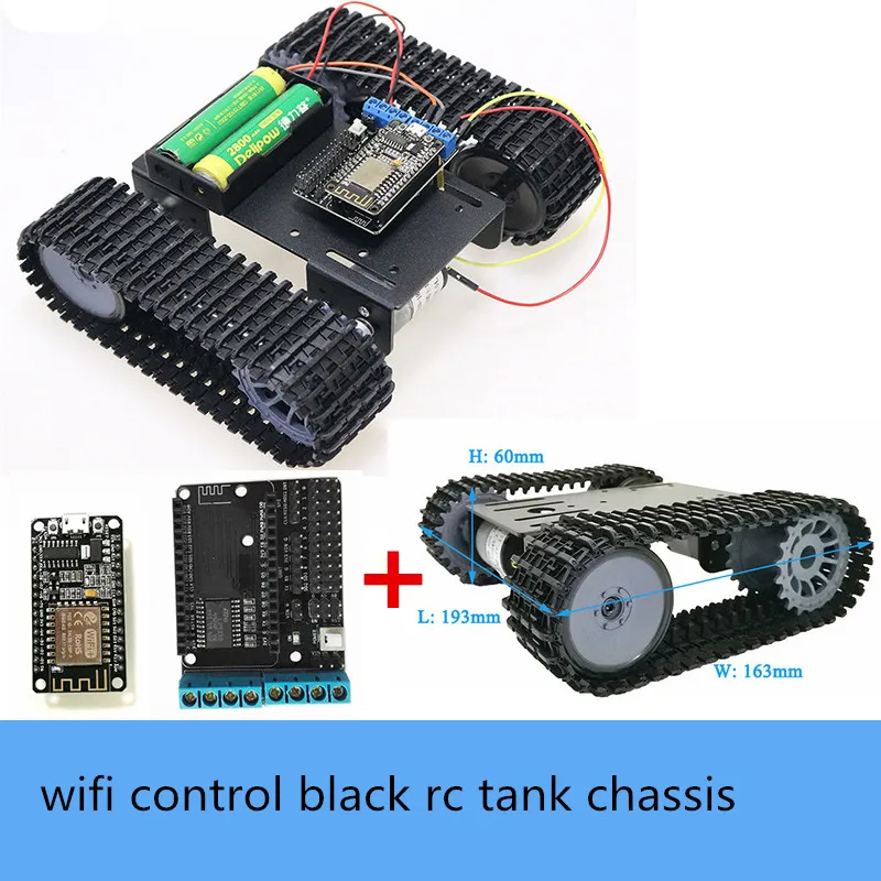 Châssis de réservoir Robot RC intelligent en métal, contrôle Wifi sans fil avec Kit de contrôleur NodeMCU, moteur DC 33GB-520, bricolage éducatif pour Arduino