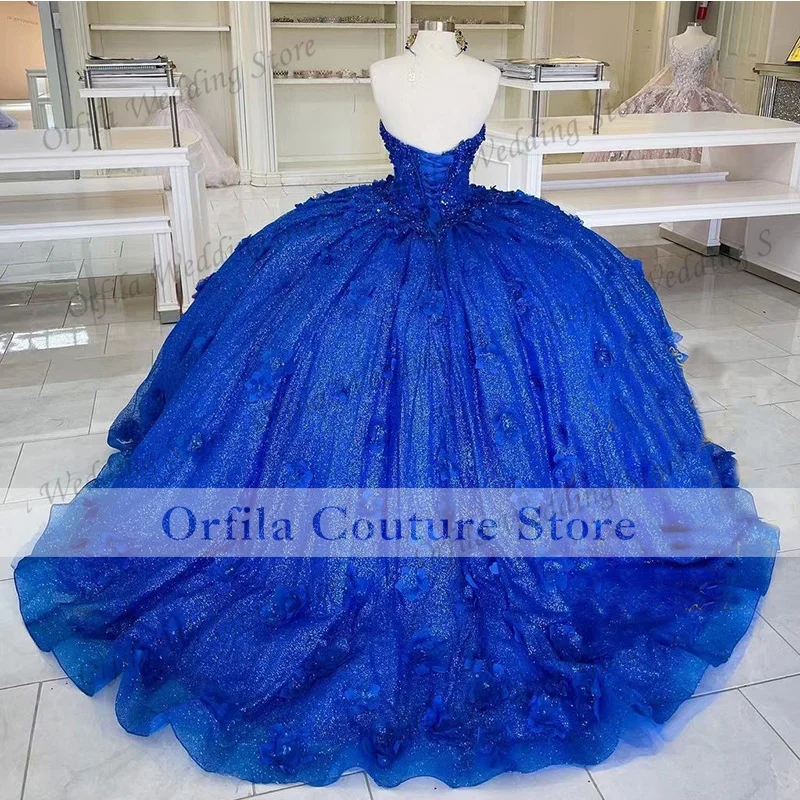 Azul real rainha quinceanera vestidos 2021 contas de renda princesa festa doce 16 vestido de baile vestidos de 15 años mangas destacáveis