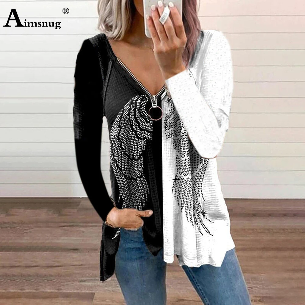 Large Big Women T-shirt Sexy Femme Clothing 2023 Spring Long Sleeve Gothic Rose Flower Print Tops Fashion Zipper Tees Shirt