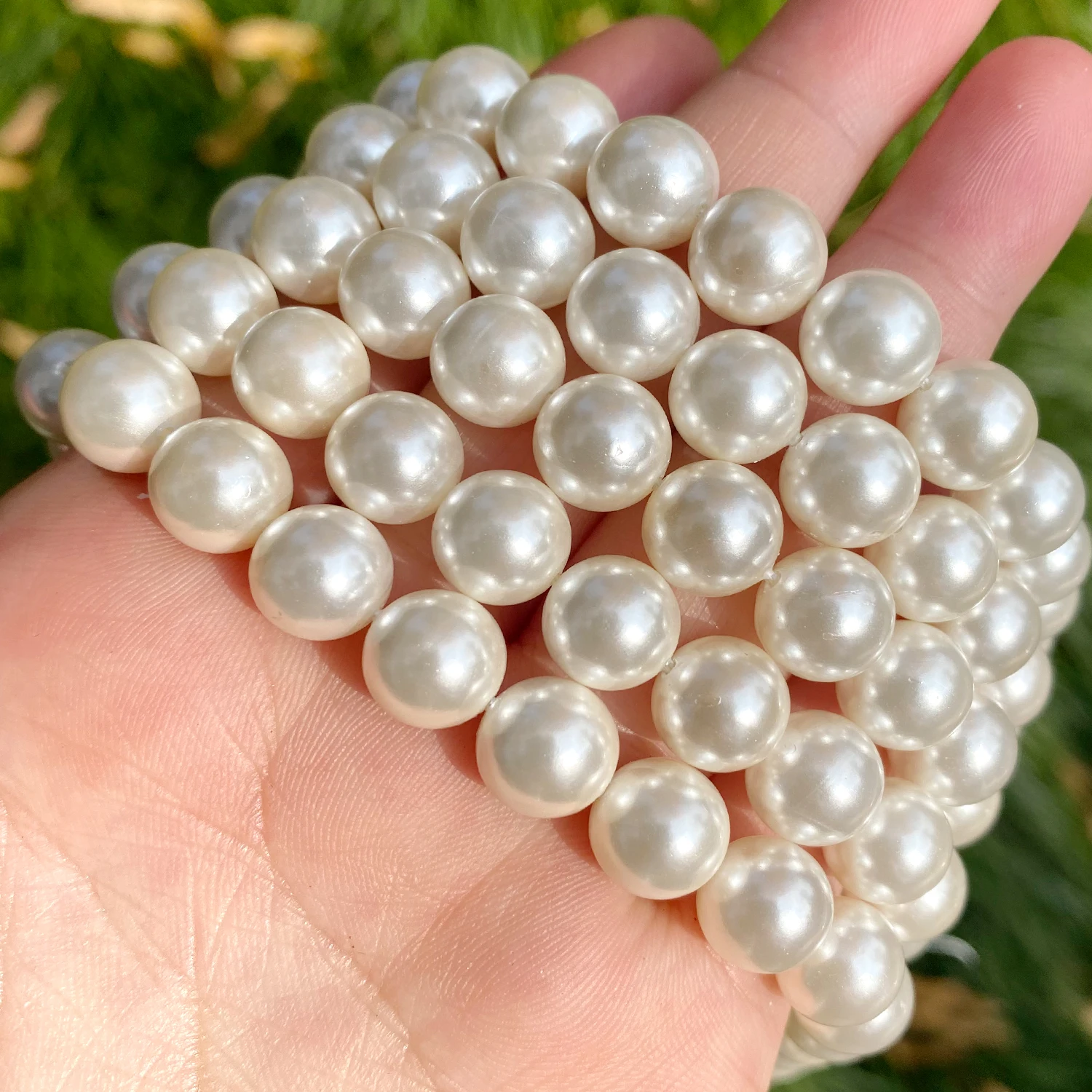 Natural White Shell Pearls Round Loose Beads for Jewelry Making DIY Bracelet Choker Necklace Accessories 2 3 4 6 8 10mm 15inch