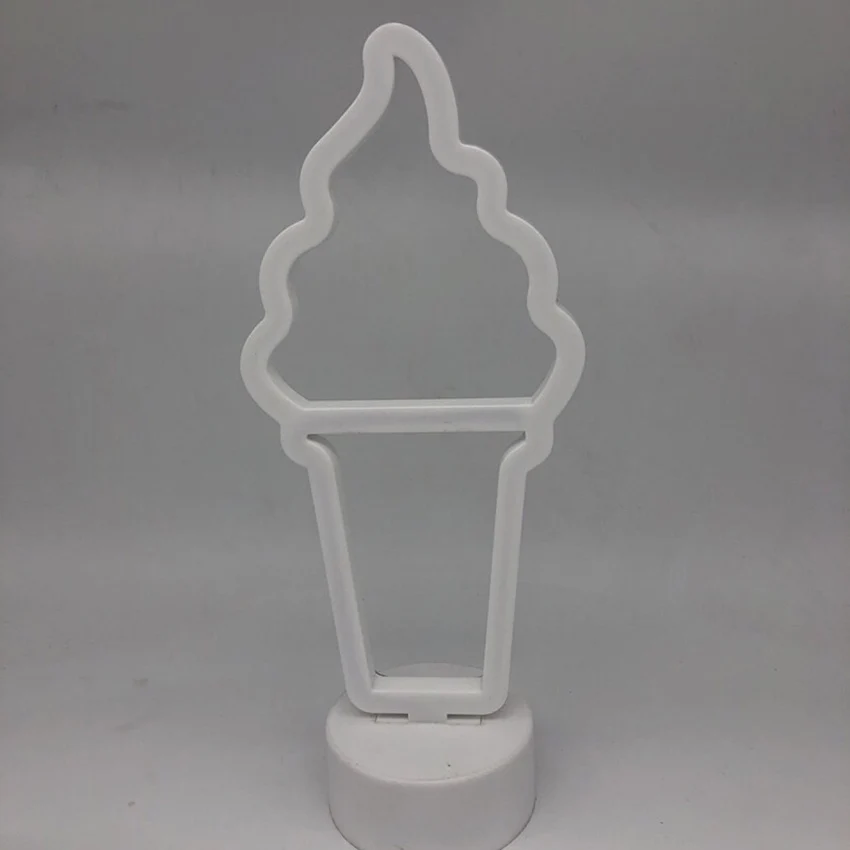 Luz LED de neón para decoración de dormitorio de niños, lámpara de mesa creativa con forma de helado, luces nocturnas, iluminación de emergencia