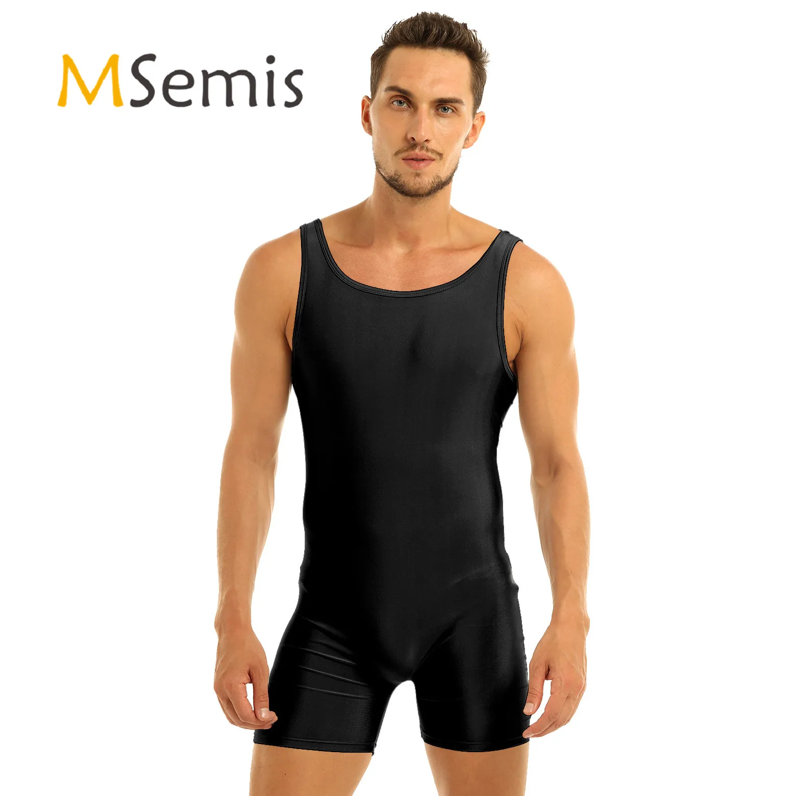 Men\'s Gymnastics Leotard Swimsuit Sports Body Swim Bodysuit Bodystocking Swimwear Swimming Bathing Suit Unitard Under Clothes