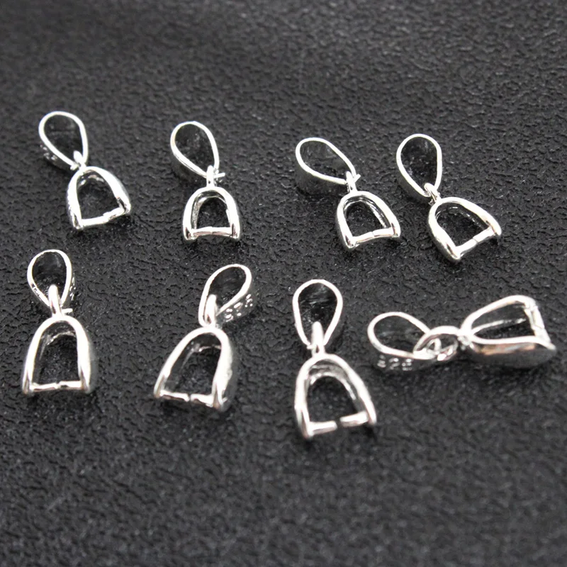 

20pcs/lot 925 Stering Silver Pendants Clasps Clips Bails Connectors for Necklace Charm Bail Beads Jewelry Making Findings