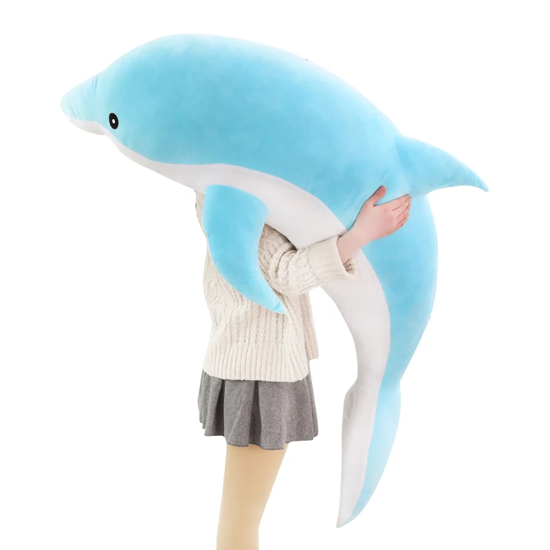 Hot Sale 160cm Kawaii Soft Dolphin Plush Toy Dolls Stuffed Down Cotton Animal Nap Pillow Creative Kids Toy Christmas Gift for