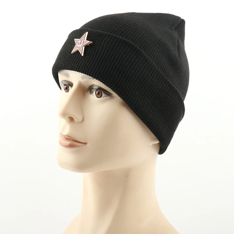 CAMOLAND Wholesale Women Men Winter Knitted Hats Casual Beanies Pentagram Soviet Badge Hedging Cap Male Sports Bonnet Cap