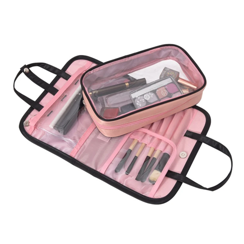 2020 New Colorblock Cosmetic Storage Bag Portable Travel Wash Bag Multi-function Makeup Packaging Bags 24x15x6cm