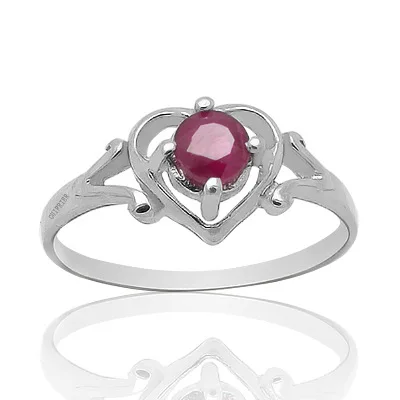 

Romantic Silver Heart Ring for Woman 3.5mm Natural Ruby Silver Ring 925 Silver Ruby Ring Fashion Ruby Jewelry