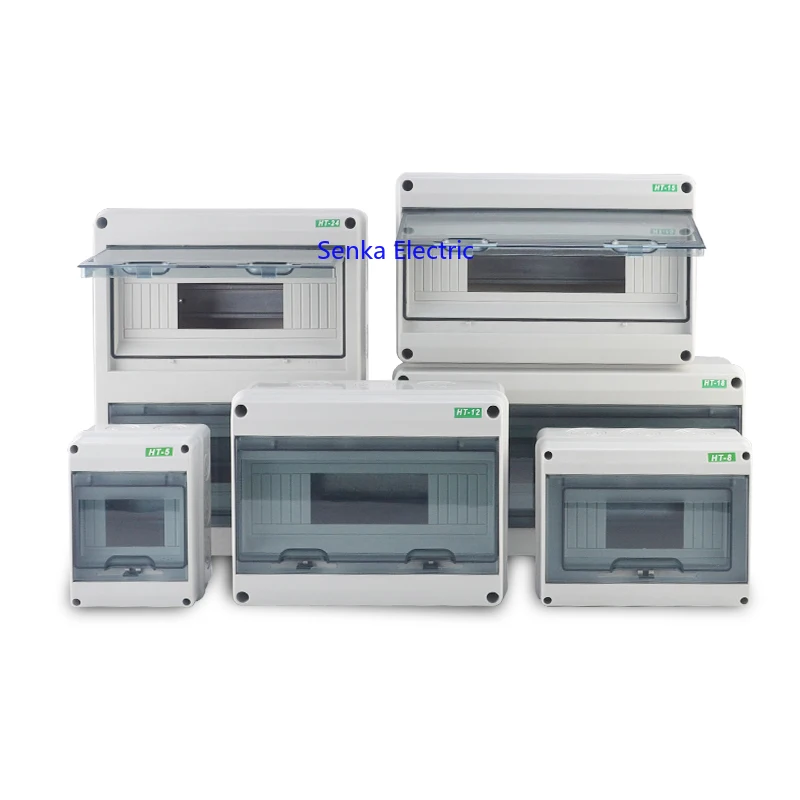 HT Series In/Outdoor Waterproof Distribution Power Box 5/8/12/15/18/24 Way Circuit Breaker Electrical MCB Panel Junction Box