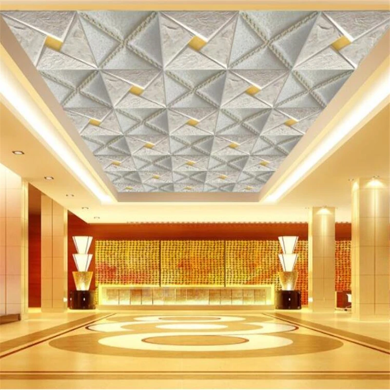 Customize Large mural 3d ceiling wallpaper marble relief stereo integrated plate living room ceiling обои murals Photo wallpaper