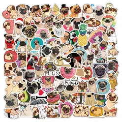 100Pcs 귀여운 퍼그 개 스티커 냉장고 냉장고 스케이트 보드 노트북 수하물 Pegatinas 낙서 장난감에 대 한 동물 데 칼