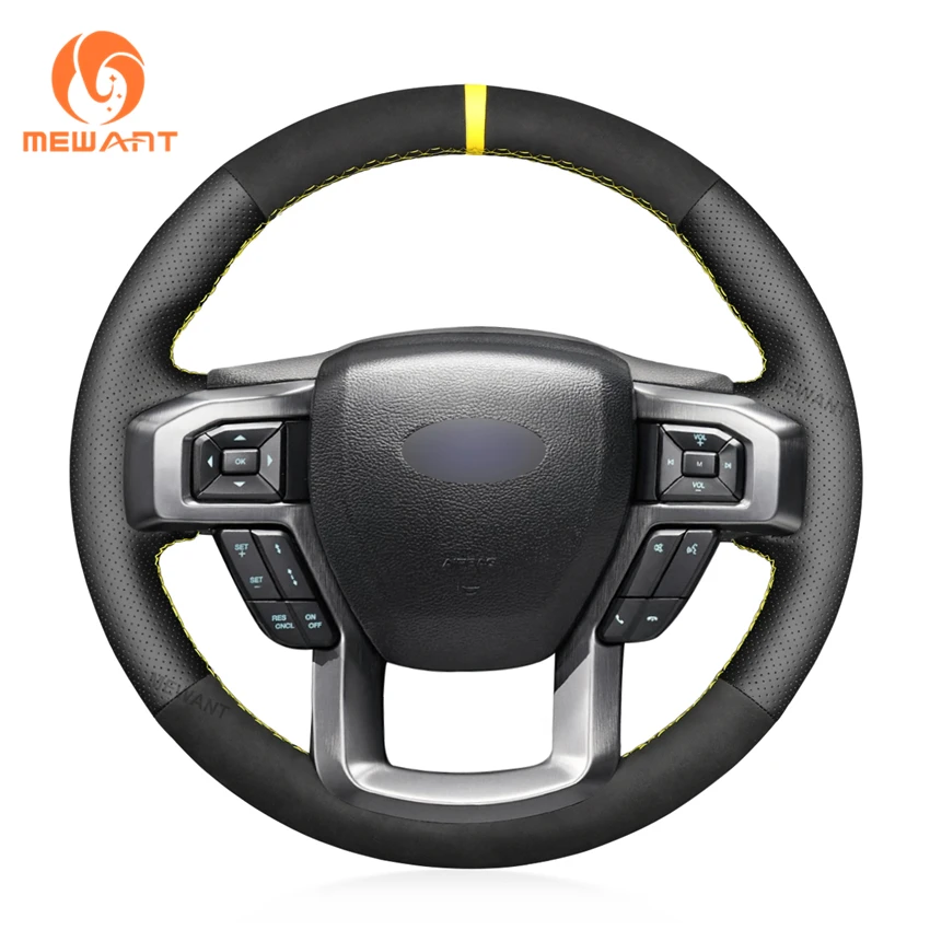 

MEWANT Black Suede Car Steering Wheel Cover Braid for Ford ​F-750 2021 ​F-450 ​F-650 F-600 ​F-250 ​F-350 ​F-550