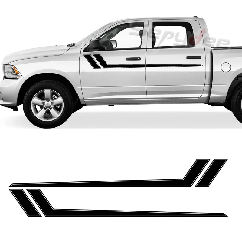 

2Pcs Car Door Side Stripes Skirt Sticker For Ford F150 Raptor 2009-2020 Pickup Truck Body Decal Vinyl Decal Car Accessories