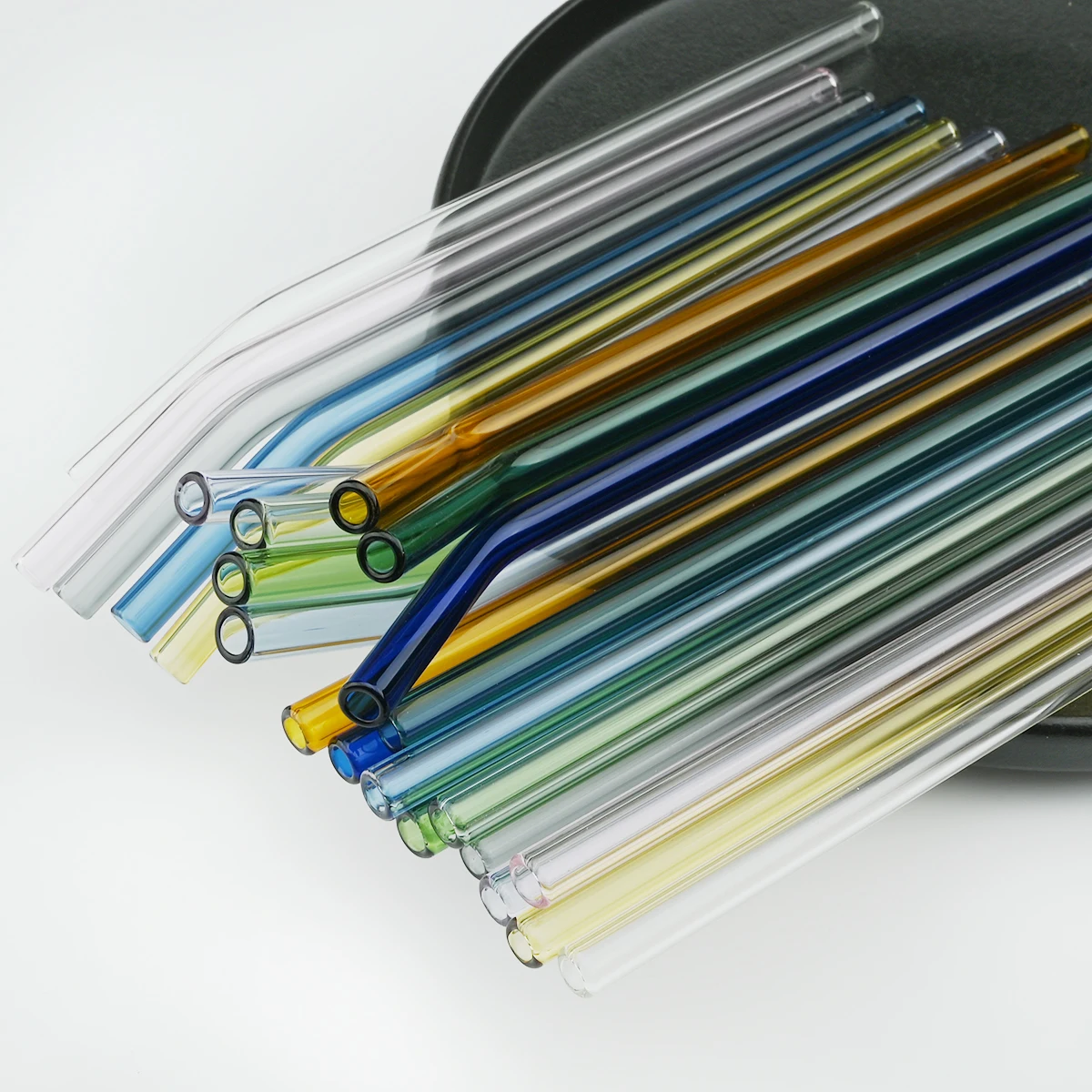 Reusable Drinking Straw Set High Borosilicate Glass Straw Eco Friendly for Smoothies Cocktails Bar Accessories Straw with Brush