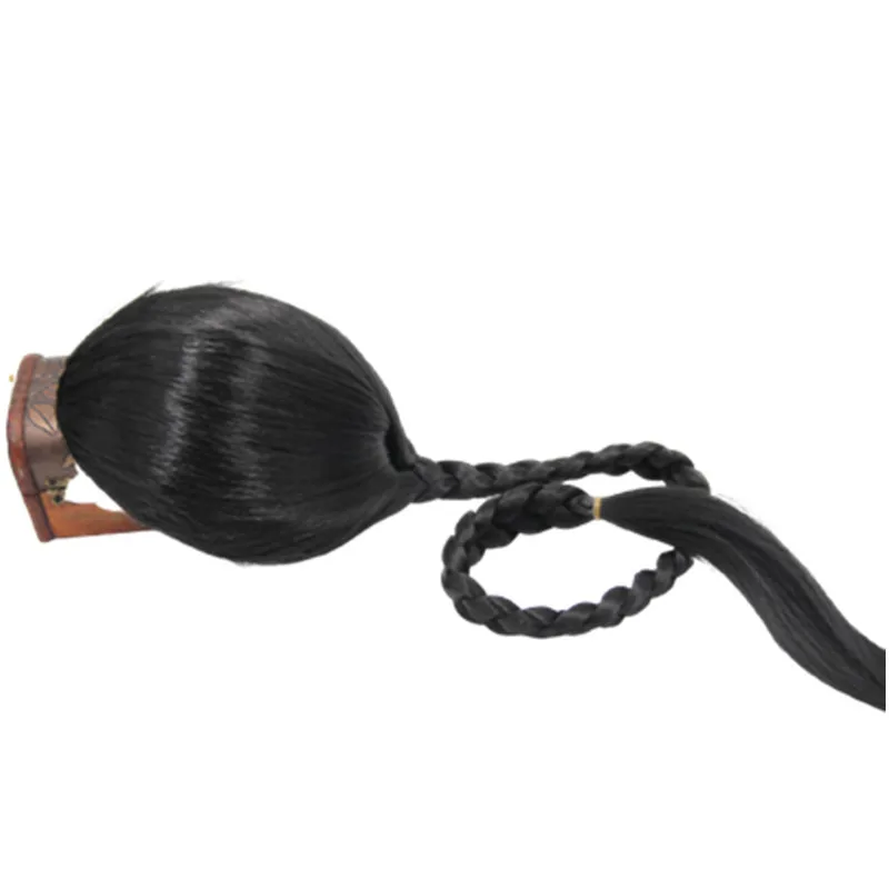 3 cores dinastia qing trança cabelo longo para homens vintage príncipe cosplay headwear kung fu cabelo engraçado festa de halloween acessórios