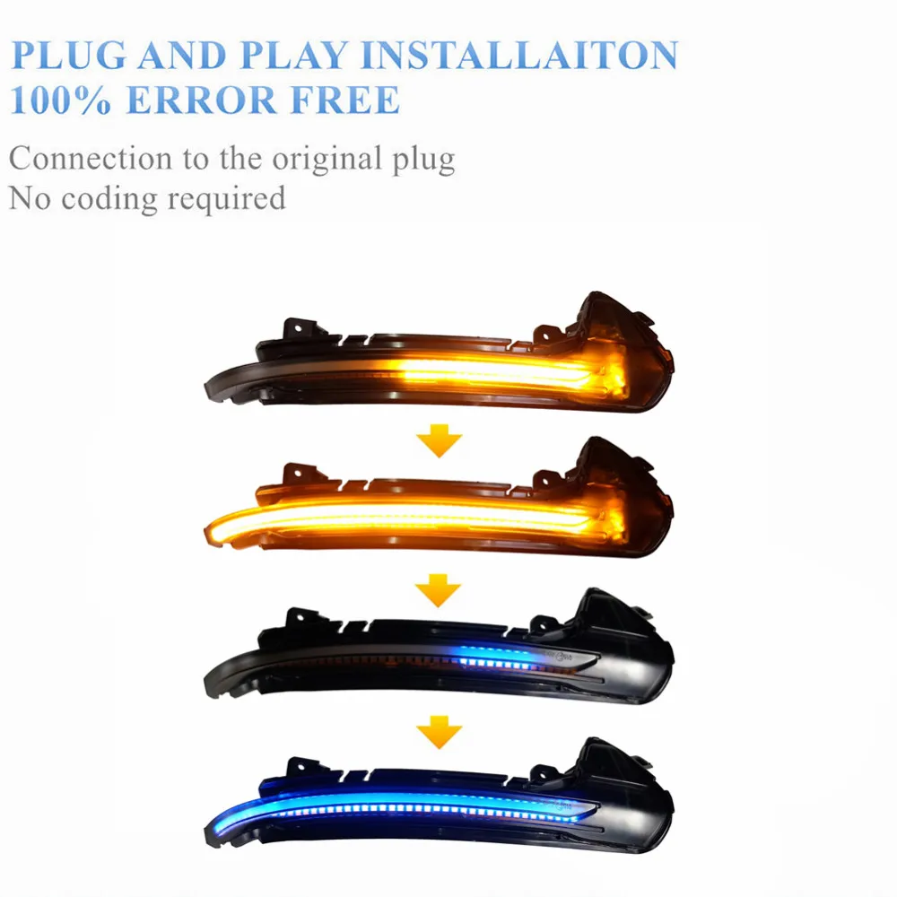 Auto-LED Dynamisches Blinklicht Rückspiegel-Seitenblinker für Audi A6 RS6 S6 C7 C7.5 4G 2012 2013 2014-2018 – Detail 19