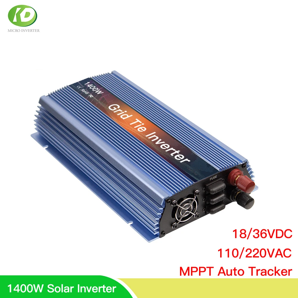 Inversor de Onda Senoidal Pura Mppt Inversor Solar on Grid Tie Conversor de 1400 110 v com 18v 24v 36v 220 w para 36 60 e 72 Células pv