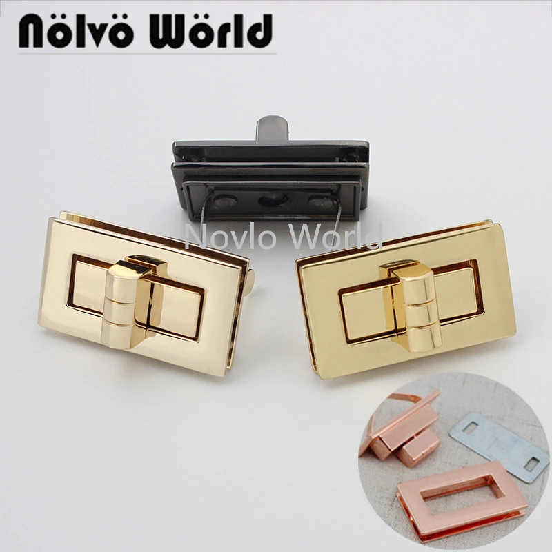 

Nolvo World 2-10 pieces 5 colors 40*23mm Rose gold Twist Lock Turn Lock Bag Accessories Metal Buckle Turn Locks