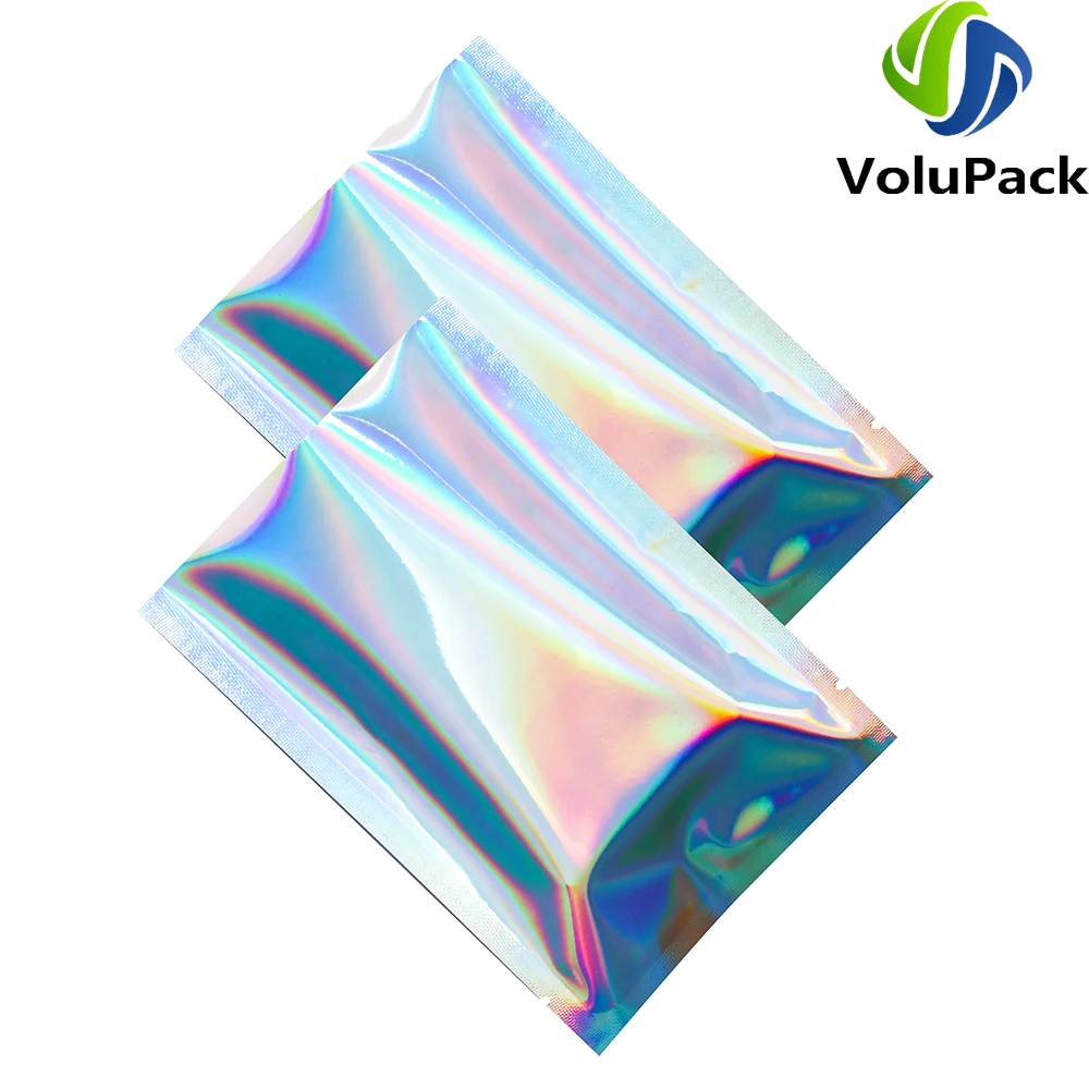 Mylar Bags,Vacuum Heat Seal Pouches,Smell Proof,Powder Packaging Bags,Holographic Silver Aluminum Foil,Party Storage Bags,100Pcs