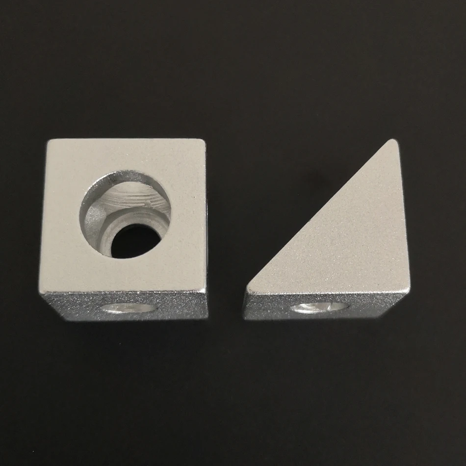 3D Printer Parts Silvery 2020 Aluminum Block Cube prism connector wheel regulator cube corner V-slot three way corner bracket