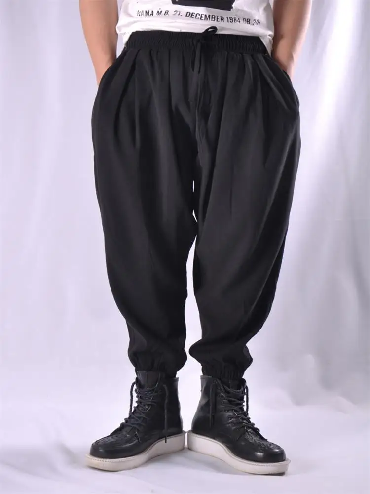 

Men's Harem Pants Spring And Autumn New Hair Stylist Style Pure Color Hip-Hop Japanese Street Style Large Pants