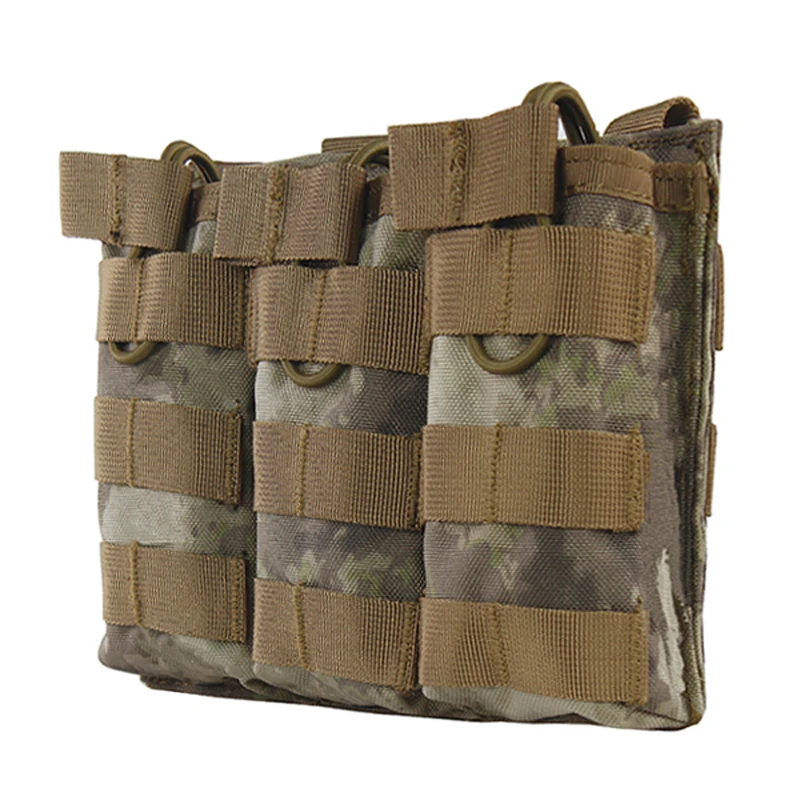 Triple Tactical Molle Magazine Pouch, Military Vest Hanging Bags, Army Airsoft Rifle Hunting Accessories, Storage Bag,Molle Clip