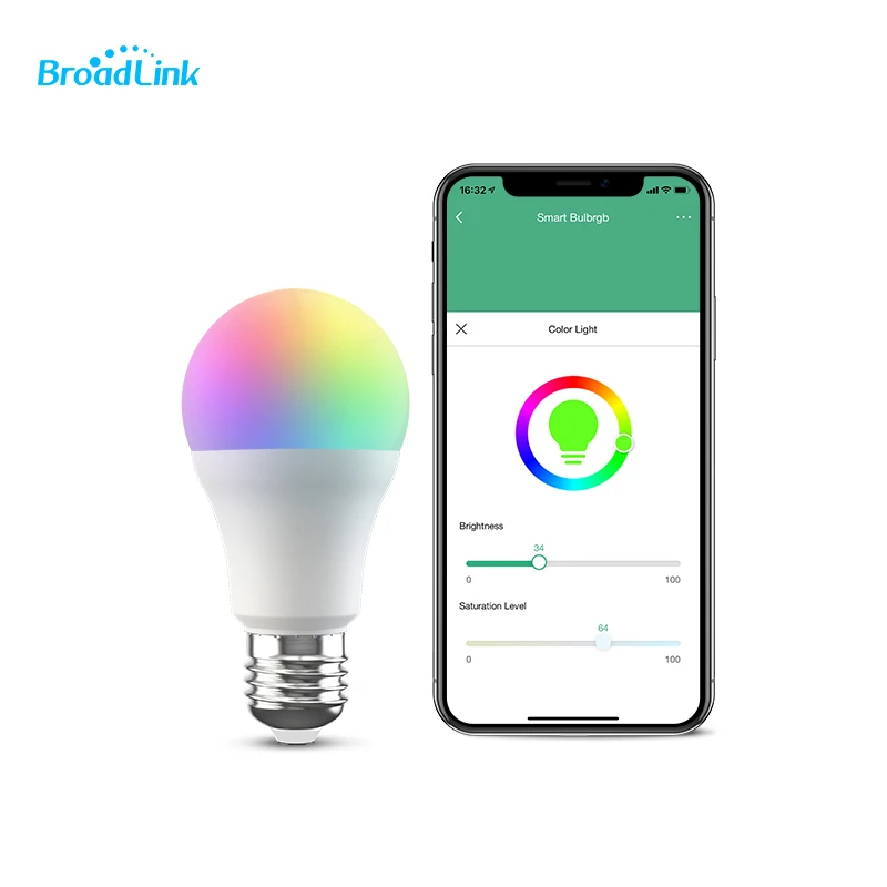 BroadLink LB26 R1 E26 110V Smart Wi-Fi Dimmer RGB LED Bulb  works with Google home Aleax IFTTT