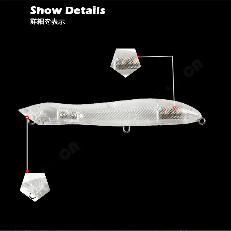 Fishing Lure Blank Unpainted Pencil 80-125mm 5-16g ABS Transparent DIY Isca Artificial Peche Accessoire Leurre Brochet Angeln