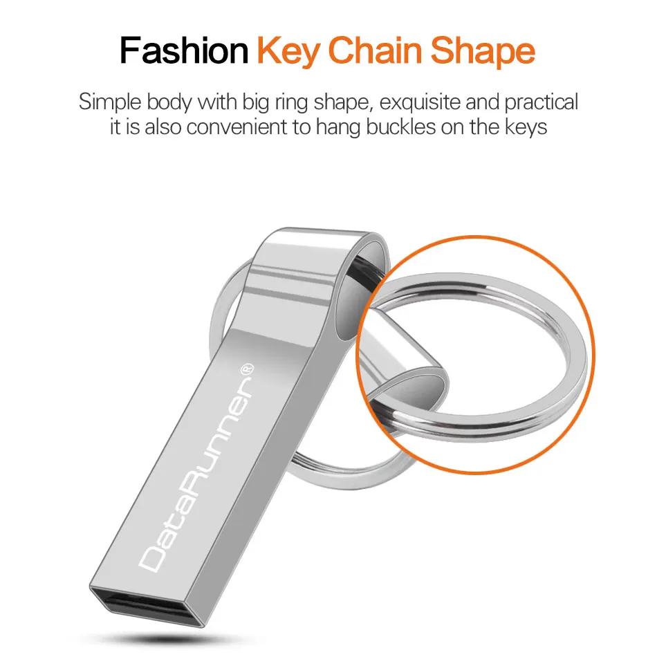 DataRunner USB 2.0 Flash Drive Key Ring Pen Drive 64GB 32GB 16GB 8GB 4GB Pendrive Waterproof Memory Stick U Disk