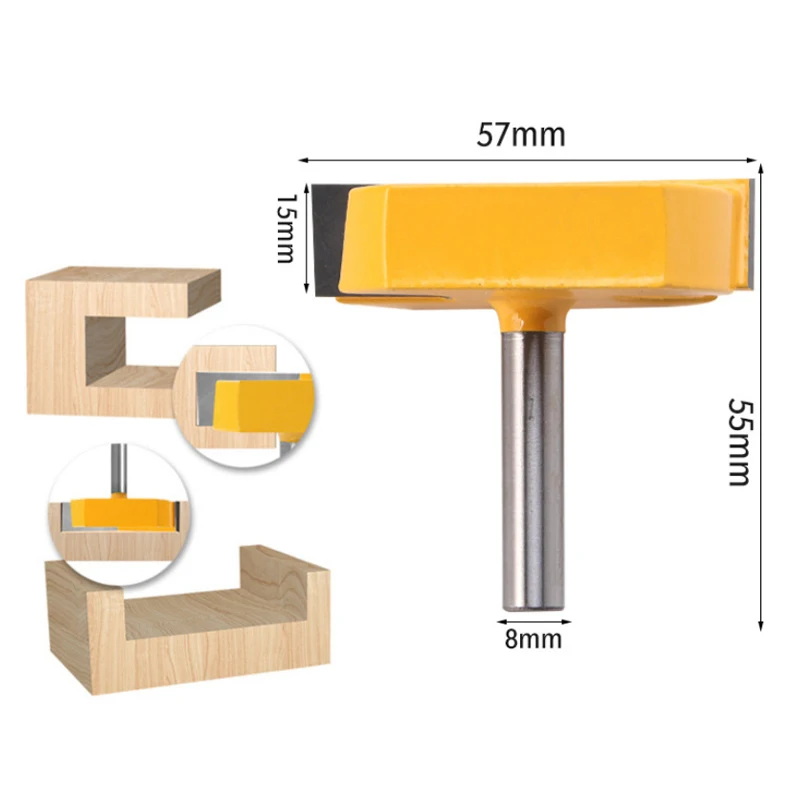 1 قطعة 2-1/4 قطع قطرها واضح أسفل سكين راوتر بت الوجه مطحنة لسطح تخطيط راوتر بت