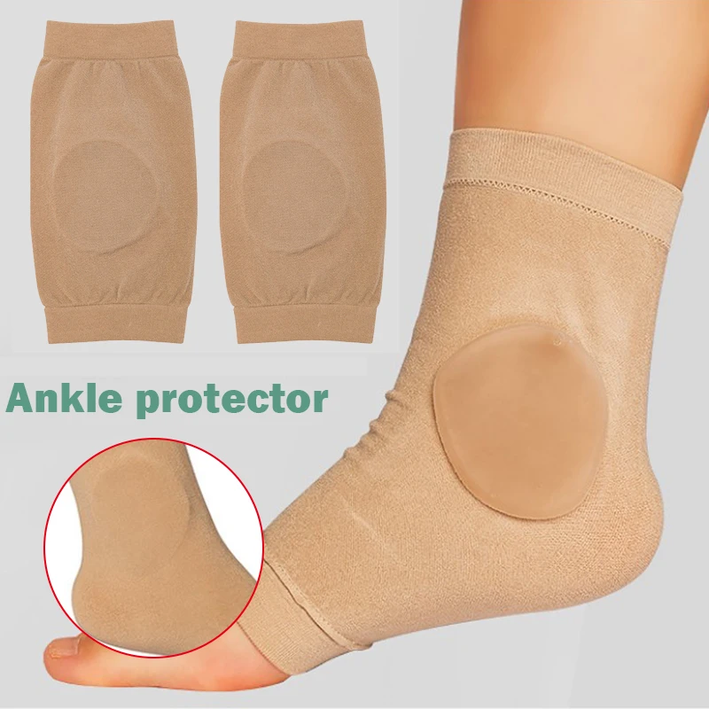 

1 Pair Ankle Bone Protection Socks Malleolar Sleeves with Gel Pads for Boots/Skates/Splints/Braces Ice Skating