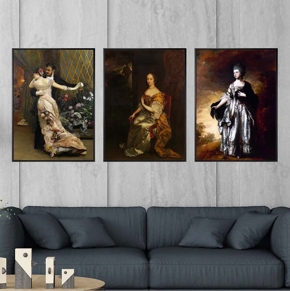 Nordic Retro Wall Art Posters for The Gathering of Ladies Canvas Paintings Modern Home Decoration Living Room Painting and Print