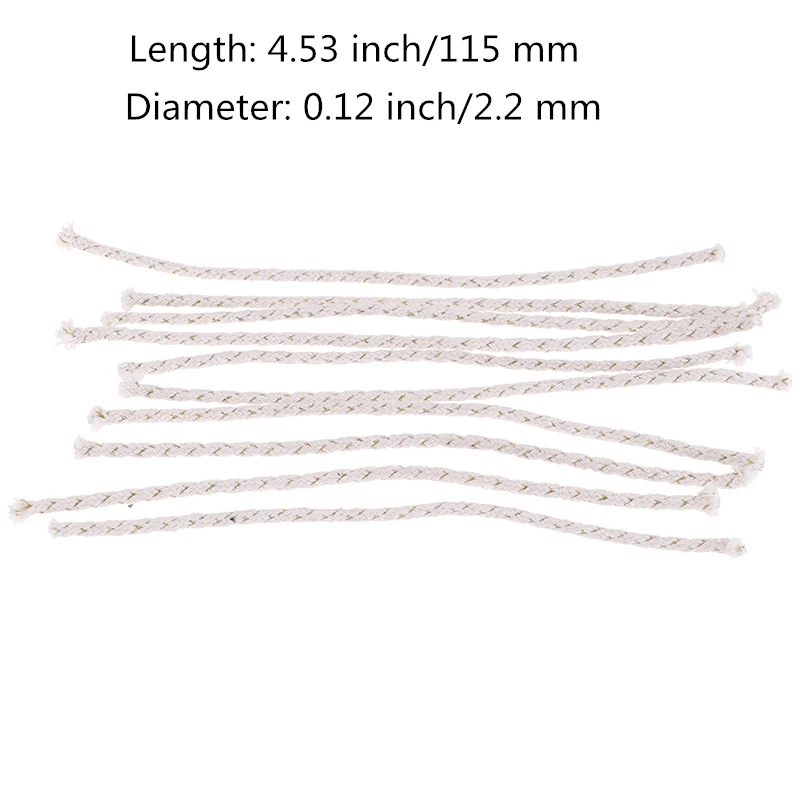 10 PCS Permanent Match Lighter Cotton Wick Accessories, Replacement Wick for Metal Matches for Emergency Rescue, Camping