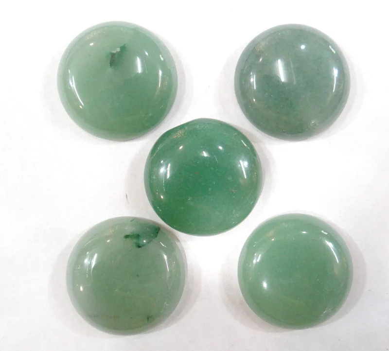 

Wholesale 20pcs natural aventurine stone round 25mm cabochons no hole beads for DIY Jewelry making clothes ring accessories