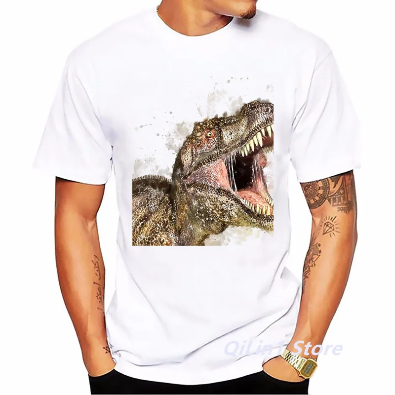 Funny T-Shirt Men Jurassic Dinosaur Animal Print Tshirt Homme Harajuku Kawaii Clothes Summer Fashion T Shirt Hombre Streetwear