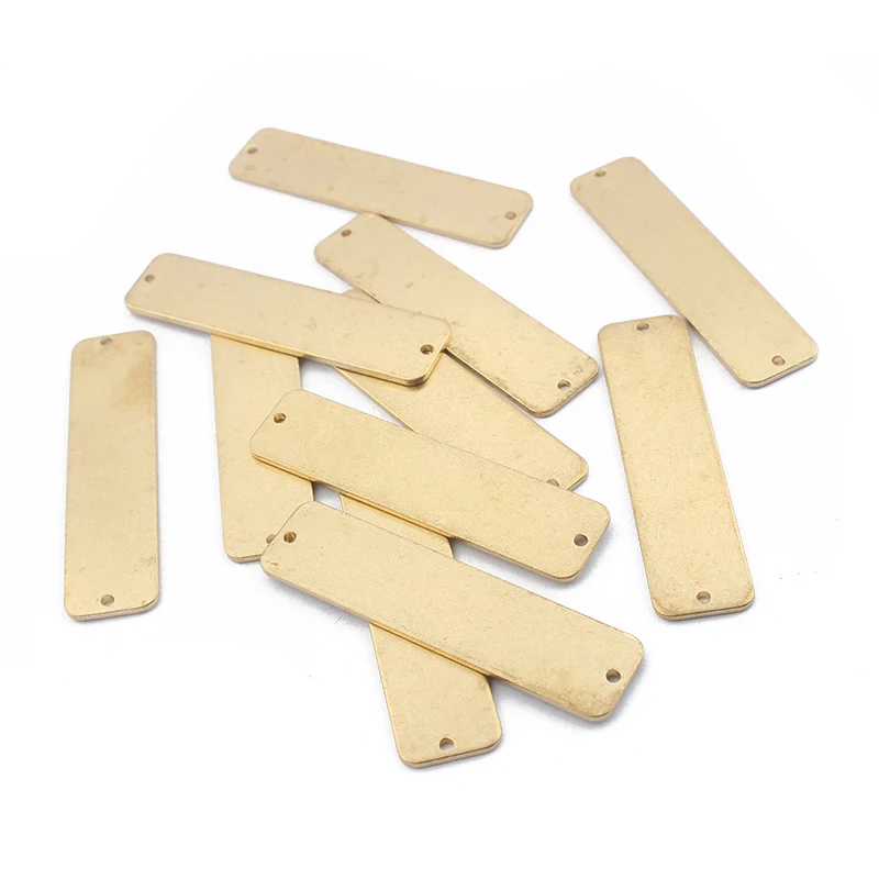 

10pcs/lot Raw Brass Rectangle Stamping Blank Bar Pendant Charms For DIY Bracelet Necklace Jewelry Making Supplies