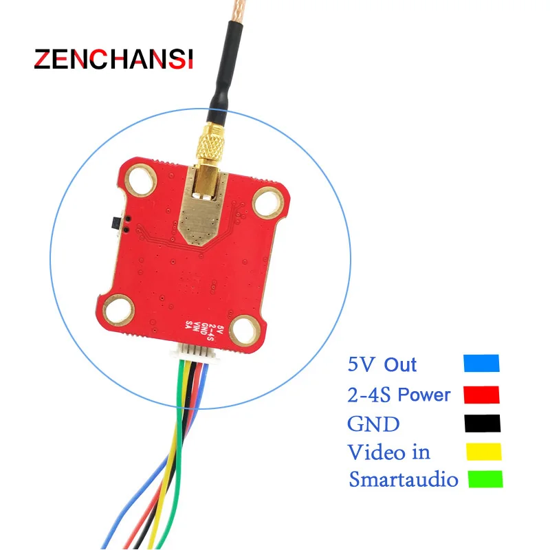 EWRF VTX20-600 5.8G 48CH nadajnik FPV PitMode 0/25mW/200mW/600mW 7-26V regulowany wyrzutnia VTX dla RC FPV Racing Drone