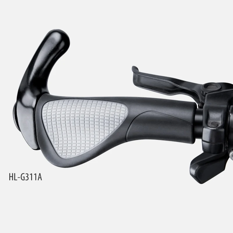 HL-G311A Ergonomics 22.2mm Non-slip Rubber Mountain Bike Bicycle Handlebar Grip With Aluminium Bar Ends