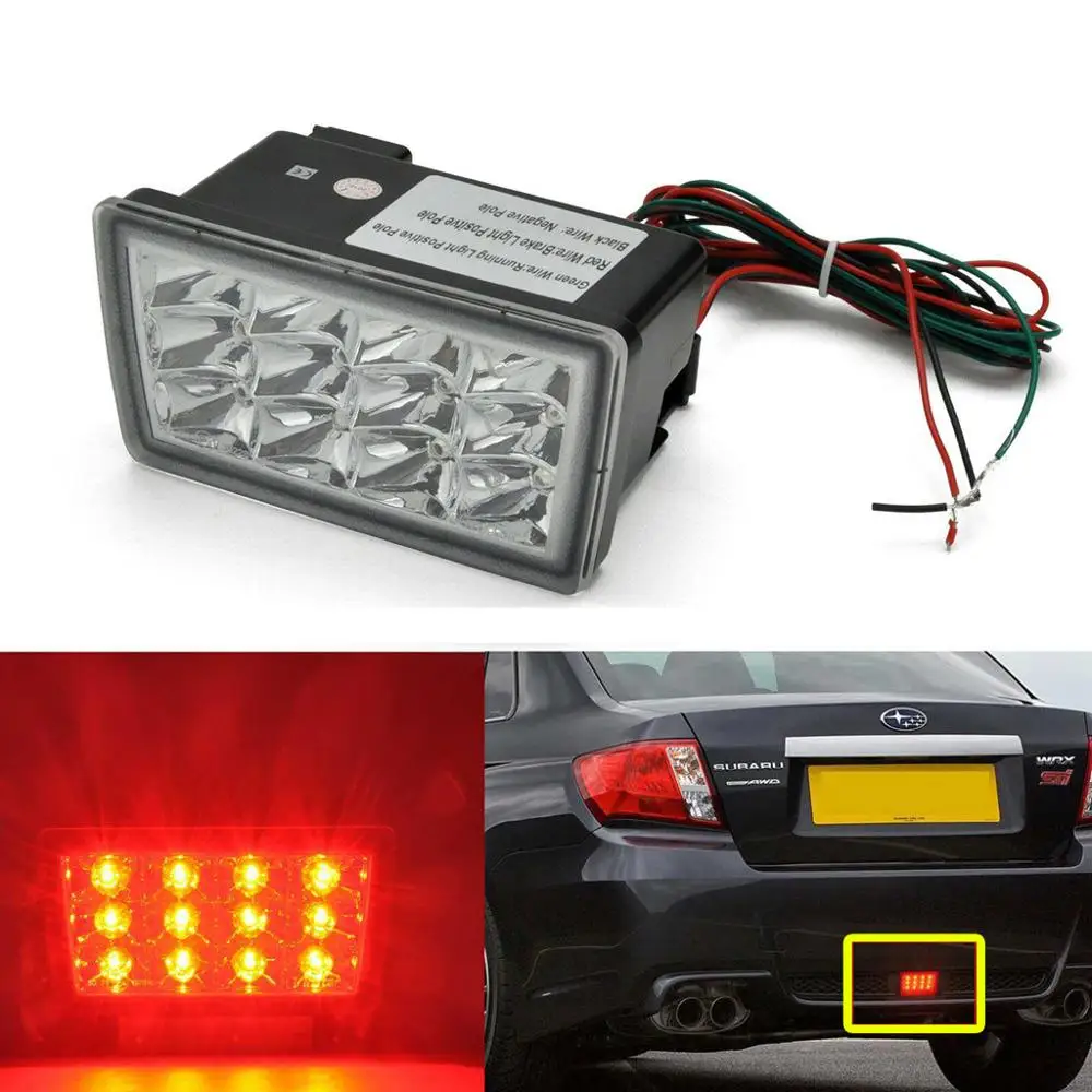 

Clear lens F1 Style Red LED Rear 3rd Brake Light Brake/Tail Lamp For Subaru WRX/STI Impreza XV Crosstrek