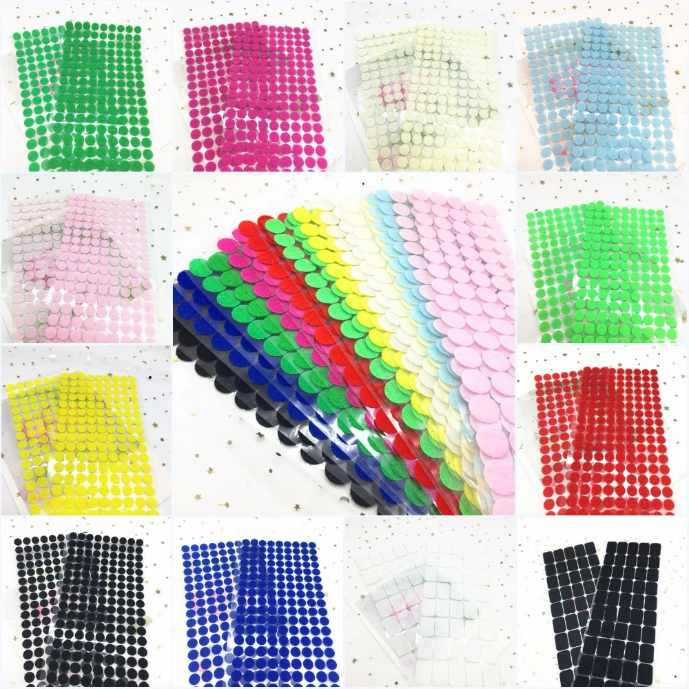 102Pairs Dot Sticker Adhesive Fastener Tape Dots 10/15/20/25/30mm Strong Glue  Sticker ing Waterproof Hook Loop Tape