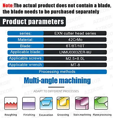 EXN03 High Fast Feed Milling Cutter for Double Sided Insertsand LNMU Inserts Hardened Aseismic Rod Machine Inserts Tool