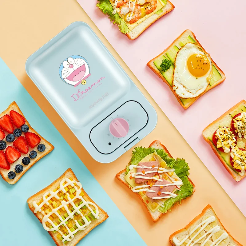 Портативная электрическая мини-вафельница, 220 В, антипригарная бытовая машина для приготовления сэндвичей и хлеба, вафельная машина с 2 тарелками