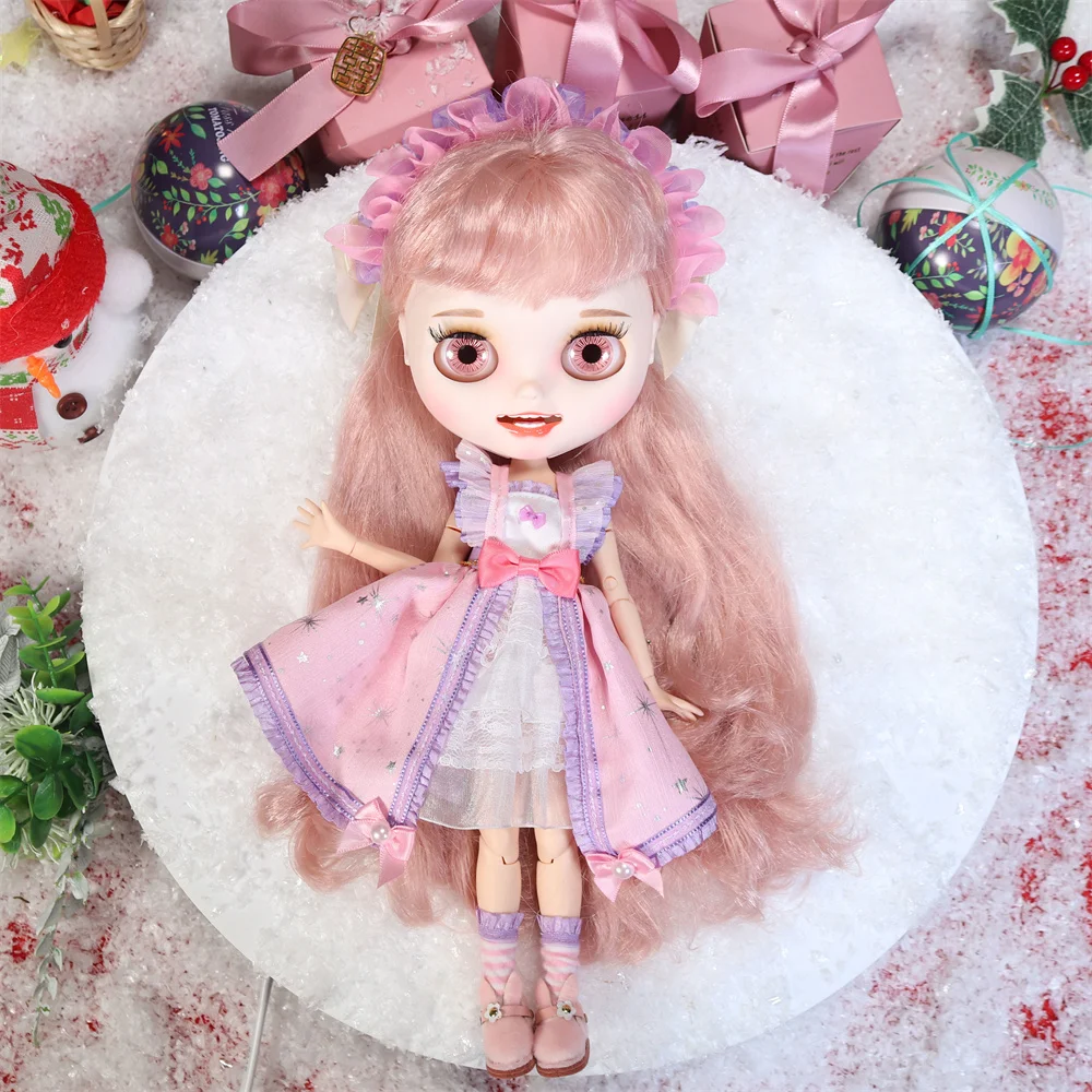 

DBS Blyth Clothes Pink and purple flower dress includes headband suitable for joint body icy licca Azone