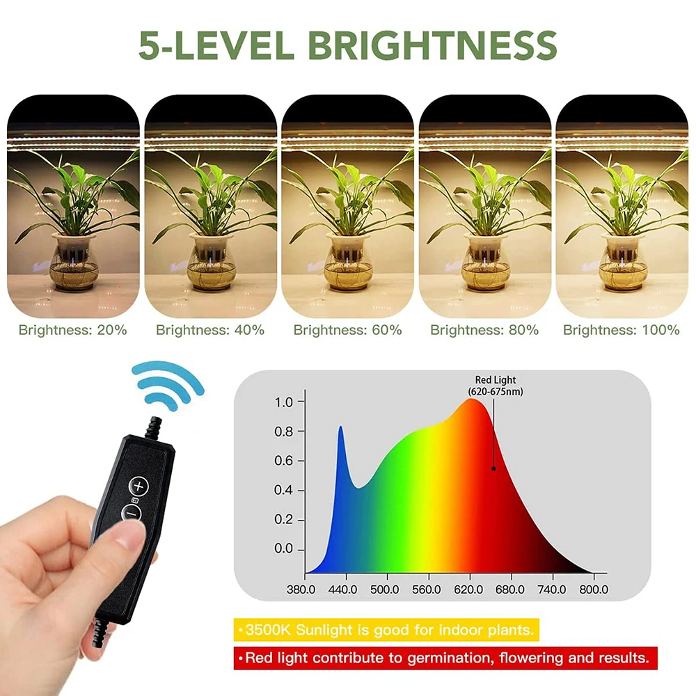 Güneş ışığı bitki ışık büyümek tam spektrumlu LED ışık şeritleri 5V kısılabilir bitki yetiştirme lambası için zamanlayıcı ile kapalı Phytolamp