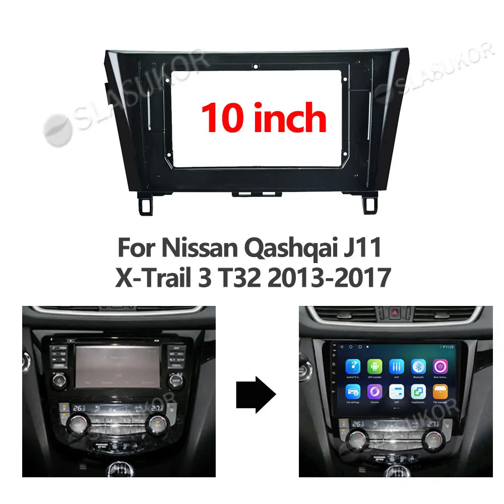 

For Nissan Qashqai J11 X-Trail 3 T32 2013-2017 Frame No Cable Canbus Work Stereo Panel Dash Installation DVD Frame 9 Inch 2din