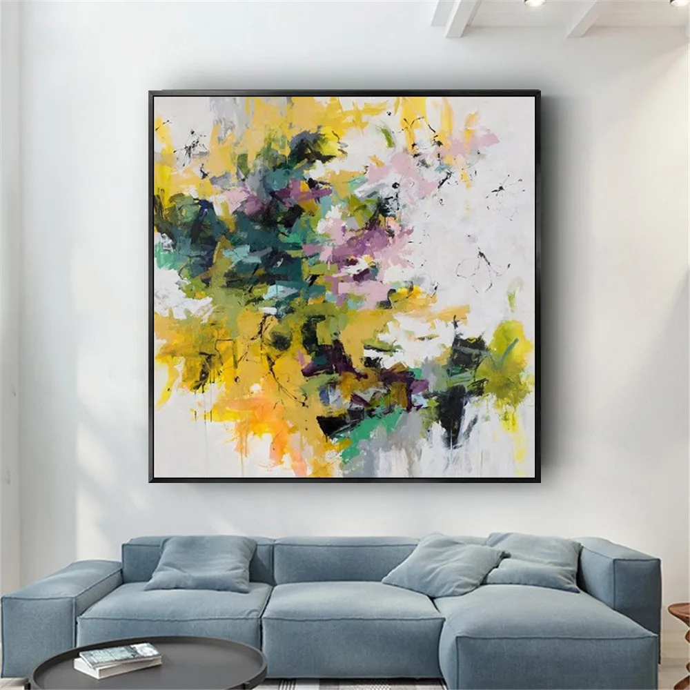 

Hot Selling Floral Pattern 100% Handmade Modern Oil Painting On The Wall Art Canvas PosterIn The Abstract Room Without Frame Aat