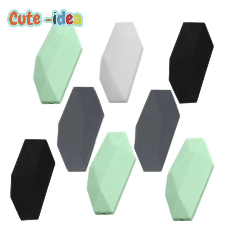 

Cute-idea 10pcs Marquise Loose Silicone Beads Food Grade Square Teether DIY Baby Teething Oral Nursing Pacifier Toys Accessory