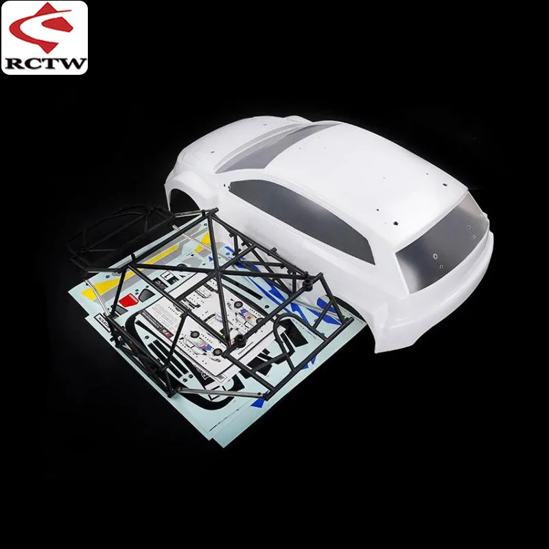 RC Car Body Shell Cover with Anti-roll Cage and Stickers for 1/5 ROVAN ROFUN RF5 WRC 4WD Rally MCD Truck Spare Toy Upgrade Parts