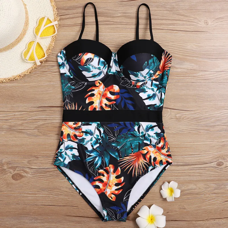 Print Female One Piece Swimsuit Closed Swimwear For The Pool Body Swim Bather Beachwear Bathing Suits Women\'s Swimming Suit 2024