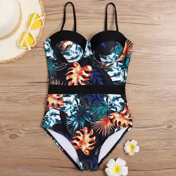 Print Female One Piece Swimsuit Closed Swimwear For The Pool Body Swim Bather Beachwear Bathing Suits Women's Swimming Suit 2024